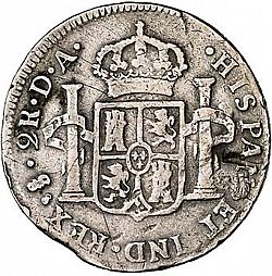 Large Reverse for 2 Reales 1778 coin