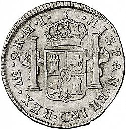 Large Reverse for 2 Reales 1785 coin