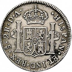 Large Reverse for 2 Reales 1787 coin