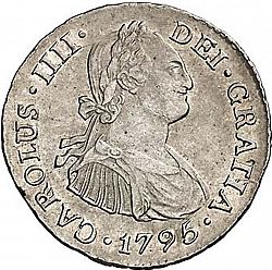Large Obverse for 2 Reales 1795 coin
