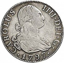 Large Obverse for 2 Reales 1797 coin