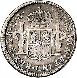 Large Reverse for 2 Reales 1789 coin