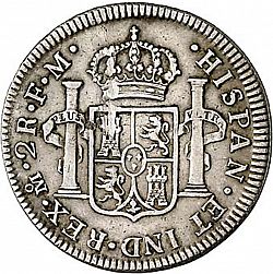 Large Reverse for 2 Reales 1790 coin