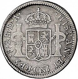 Large Reverse for 2 Reales 1799 coin