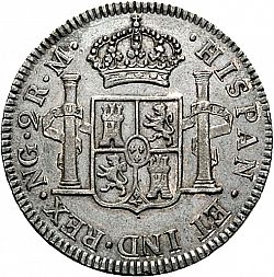 Large Reverse for 2 Reales 1800 coin