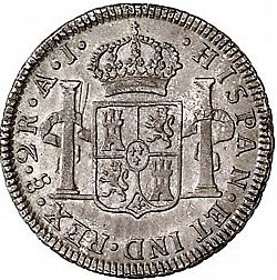 Large Reverse for 2 Reales 1801 coin