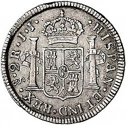 Large Reverse for 2 Reales 1802 coin