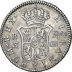Large Reverse for 2 Reales 1805 coin