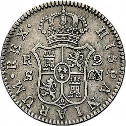 Large Reverse for 2 Reales 1808 coin