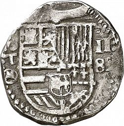 Large Obverse for 2 Reales 1589 coin