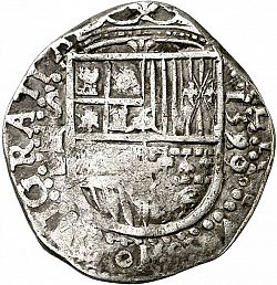 Large Obverse for 2 Reales 1590 coin