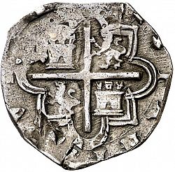 Large Reverse for 2 Reales 1591 coin