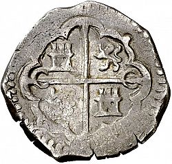 Large Reverse for 2 Reales 1593 coin