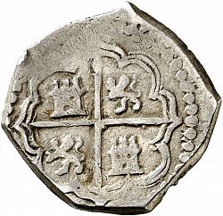 Large Reverse for 2 Reales 1597 coin