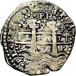 Large Obverse for 2 Reales 1654 coin
