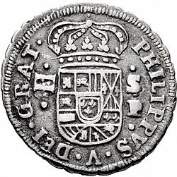 Large Obverse for 2 Reales 1704 coin