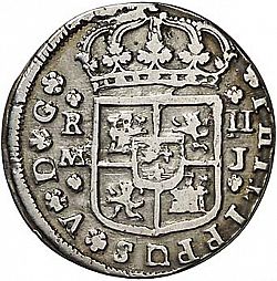 Large Obverse for 2 Reales 1711 coin
