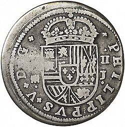 Large Obverse for 2 Reales 1716 coin