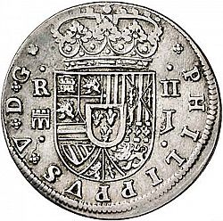 Large Obverse for 2 Reales 1717 coin
