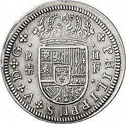 Large Obverse for 2 Reales 1721 coin
