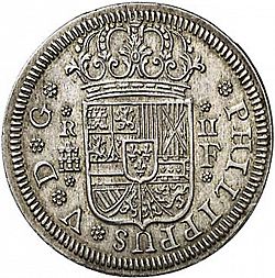 Large Obverse for 2 Reales 1725 coin
