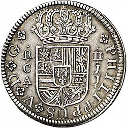 Large Obverse for 2 Reales 1725 coin