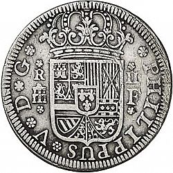 Large Obverse for 2 Reales 1728 coin