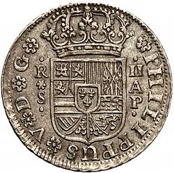 Large Obverse for 2 Reales 1736 coin