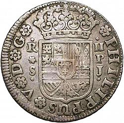 Large Obverse for 2 Reales 1737 coin