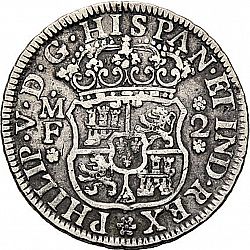 Large Obverse for 2 Reales 1738 coin