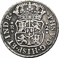 Large Obverse for 2 Reales 1742 coin