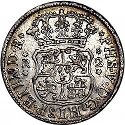 Large Obverse for 2 Reales 1746 coin