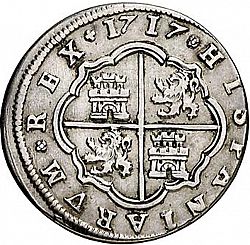 Large Reverse for 2 Reales 1717 coin
