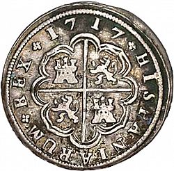 Large Reverse for 2 Reales 1717 coin