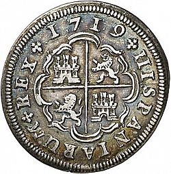 Large Reverse for 2 Reales 1719 coin