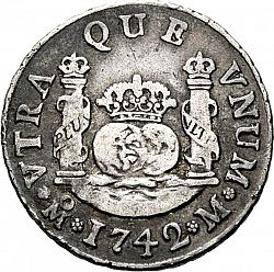 Large Reverse for 2 Reales 1742 coin