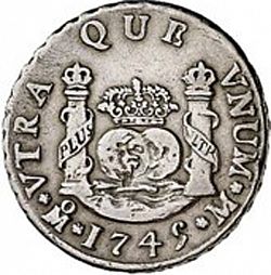 Large Reverse for 2 Reales 1745 coin