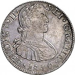 Large Obverse for 2 Reales 1810 coin