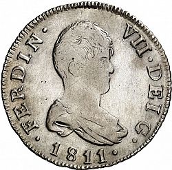 Large Obverse for 2 Reales 1811 coin