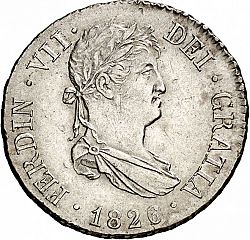 Large Obverse for 2 Reales 1826 coin