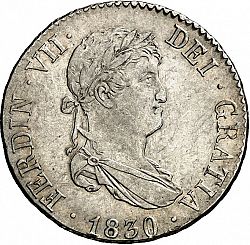 Large Obverse for 2 Reales 1830 coin