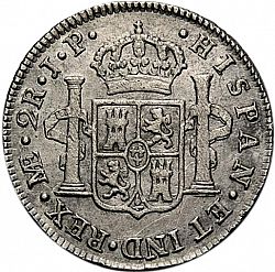 Large Reverse for 2 Reales 1809 coin