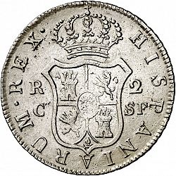 Large Reverse for 2 Reales 1814 coin
