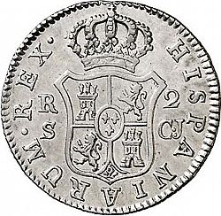 Large Reverse for 2 Reales 1821 coin