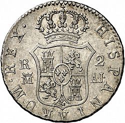 Large Reverse for 2 Reales 1825 coin