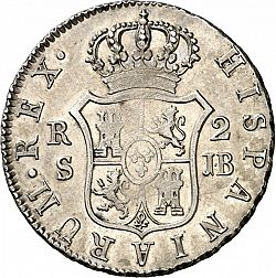 Large Reverse for 2 Reales 1827 coin