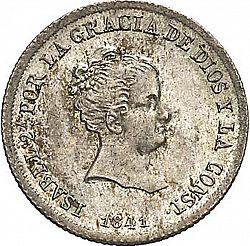 Large Obverse for 2 Reales 1841 coin