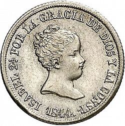 Large Obverse for 2 Reales 1844 coin