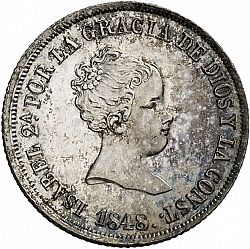 Large Obverse for 2 Reales 1848 coin