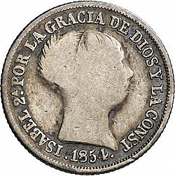 Large Obverse for 2 Reales 1854 coin